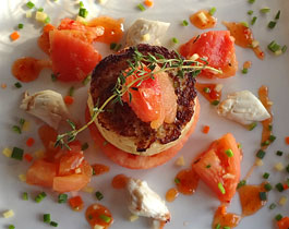 crab cakes at castle hill resort and spa