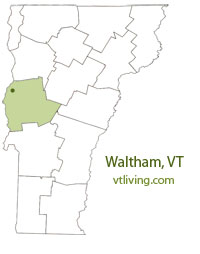Vermont Living map of Waltham VT
